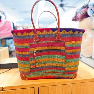 Colorful Striped Tote Bag